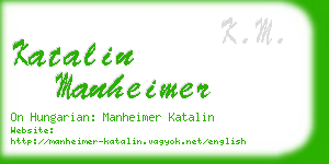 katalin manheimer business card